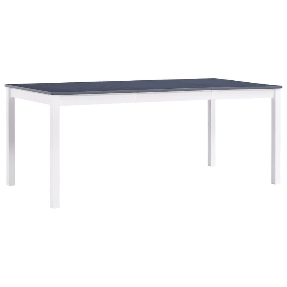 Petromila vidaXL Jedálenský stôl, biely a sivý 180x90x73 cm, borovicové drevo